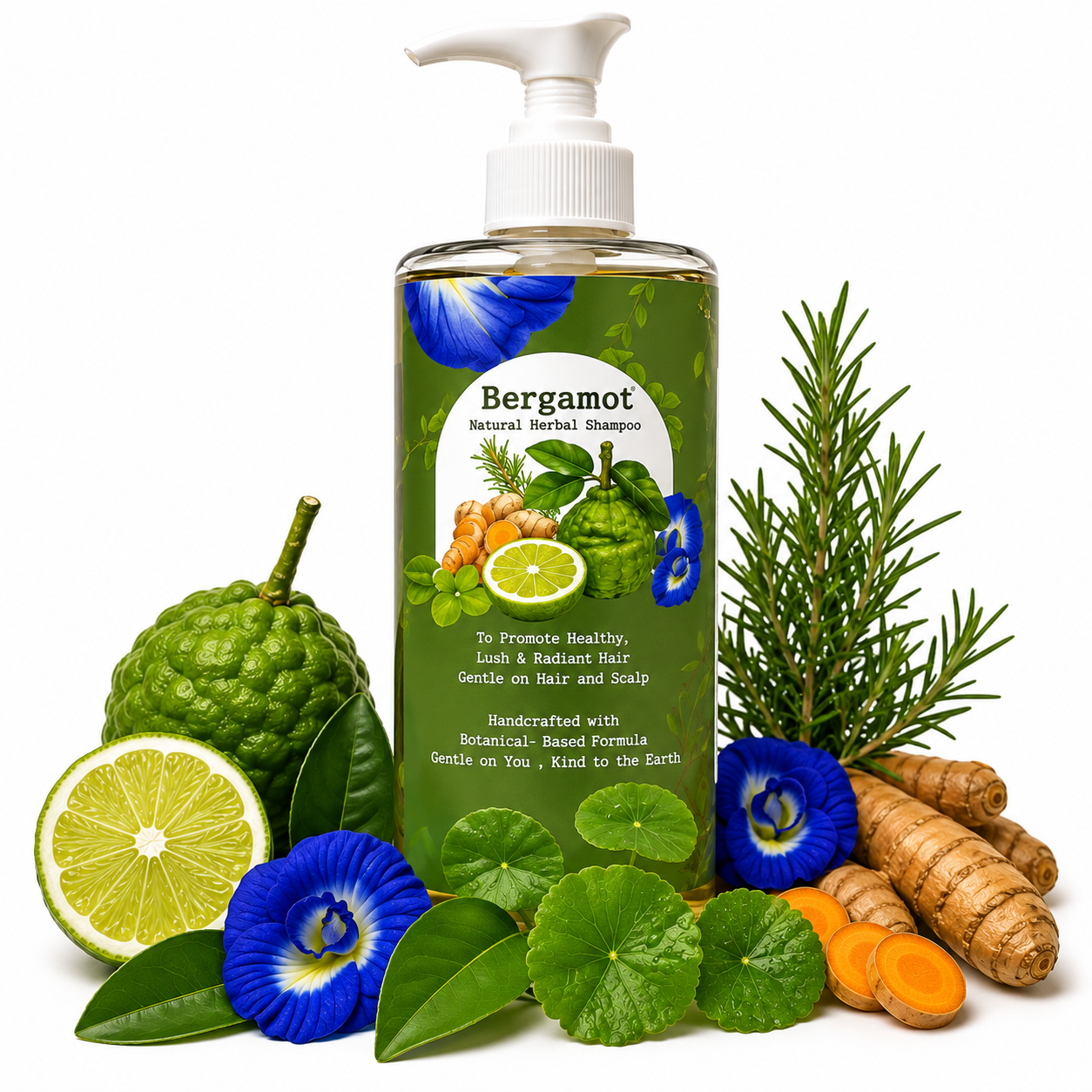 Bergamot Natural Herbal Shampoo